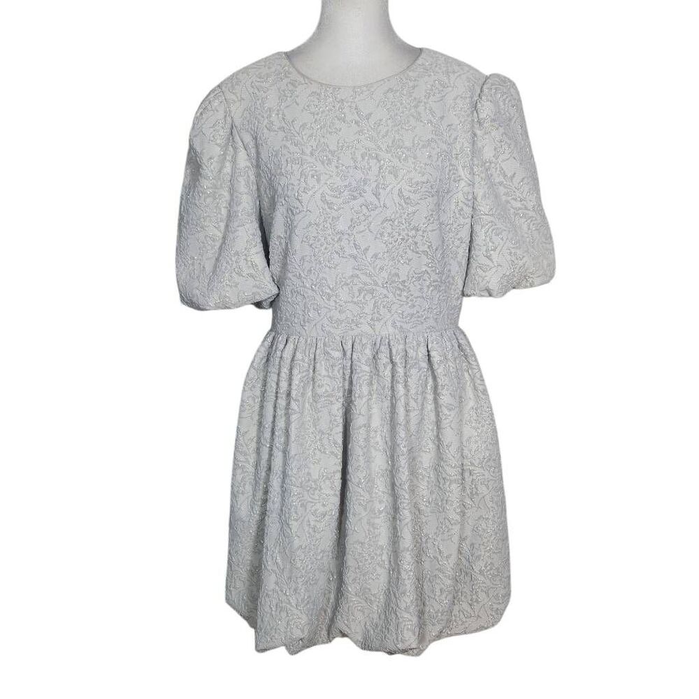 Antonio Melani x Nicola Bathie Silver Bubble Hem Dress NWT Size 10
